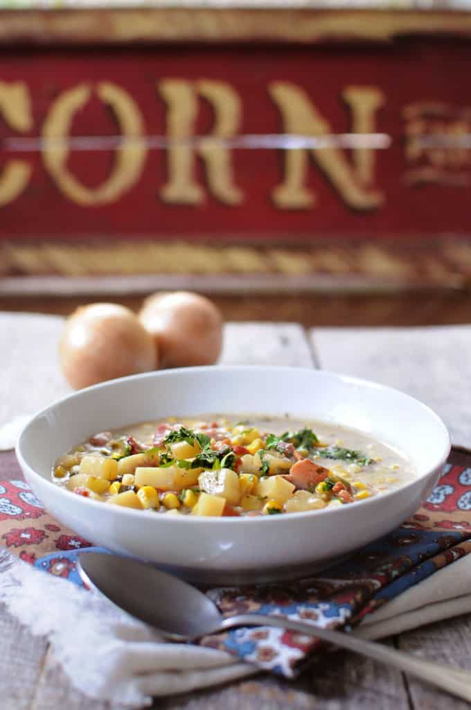 Roblano and Corn Chowder from EatinontheCheap.com
