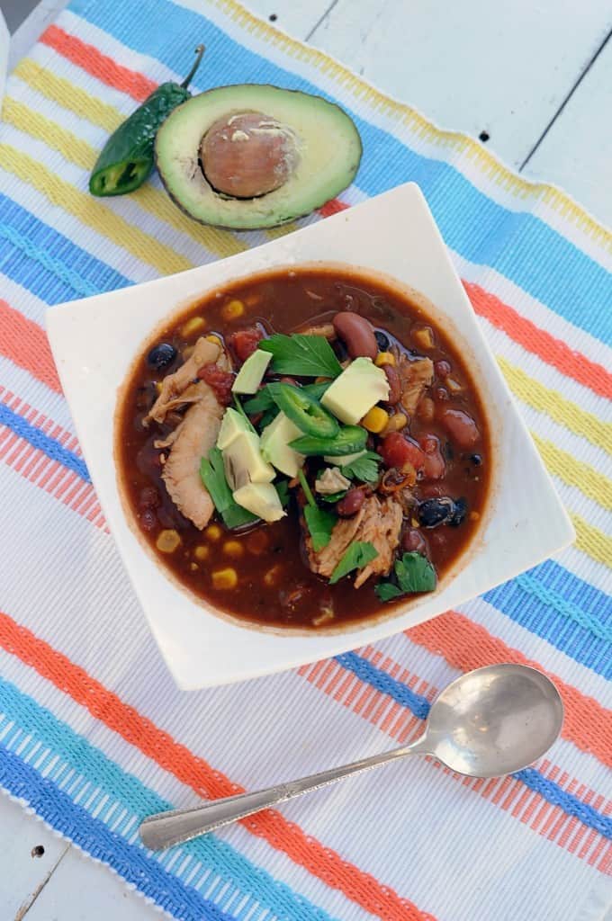 Easy Turkey Taco Soup from EatinontheCHeap.com. Great for turkey leftovers!