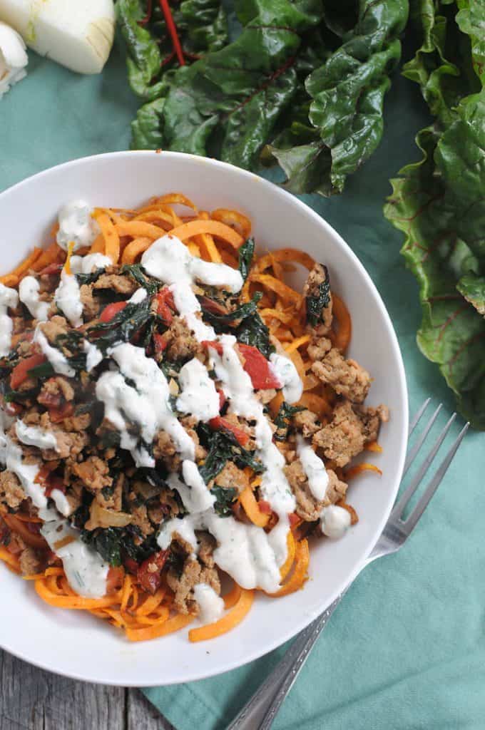 Moroccan Turkey and Sweet Potato Noodle Bowl