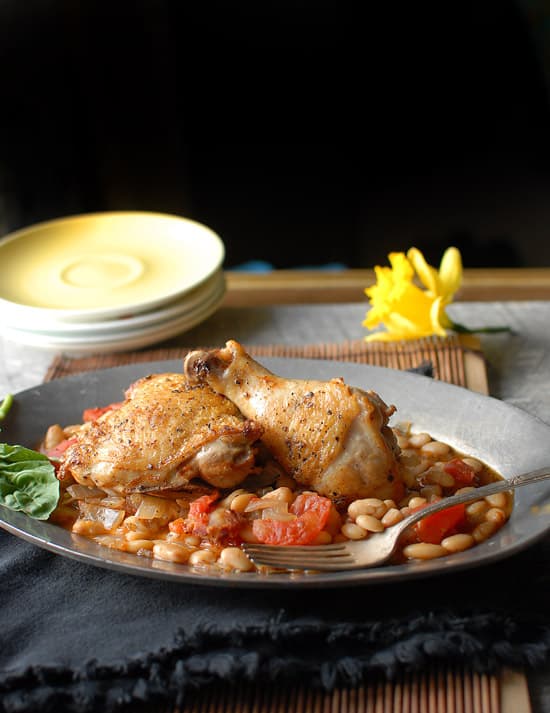 Italian Baked Chicken with White Beans and Tomatoes